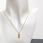 18 K Gold Vermeil White Sapphire Dog Tag Necklace, thumbnail 5 of 5