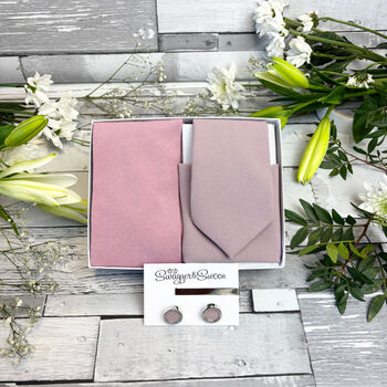 Lilac Rose Wedding Tie Set, 8 of 10