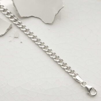 Sterling Silver Chunky Curb Bracelet, 4 of 7