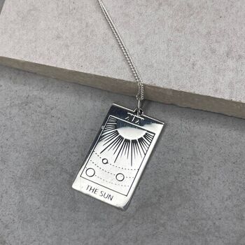 Sterling Silver Tarot Necklace The Sun, 5 of 12