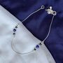 Pure Silver Beaded Evil Eye Nazar Payal Anklet, thumbnail 2 of 3