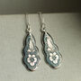 Silver Victorian Floral Turquoise Drop Earrings, thumbnail 5 of 8