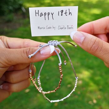 'Happy 18th' Birthday Morse Code Bracelet, 6 of 8