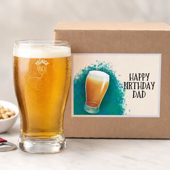 Engraved Pint Glass Personalised 50th Birthday Gift, 3 of 11