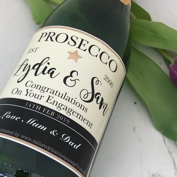 Personalised Engagement Prosecco Champagne Label, 2 of 2