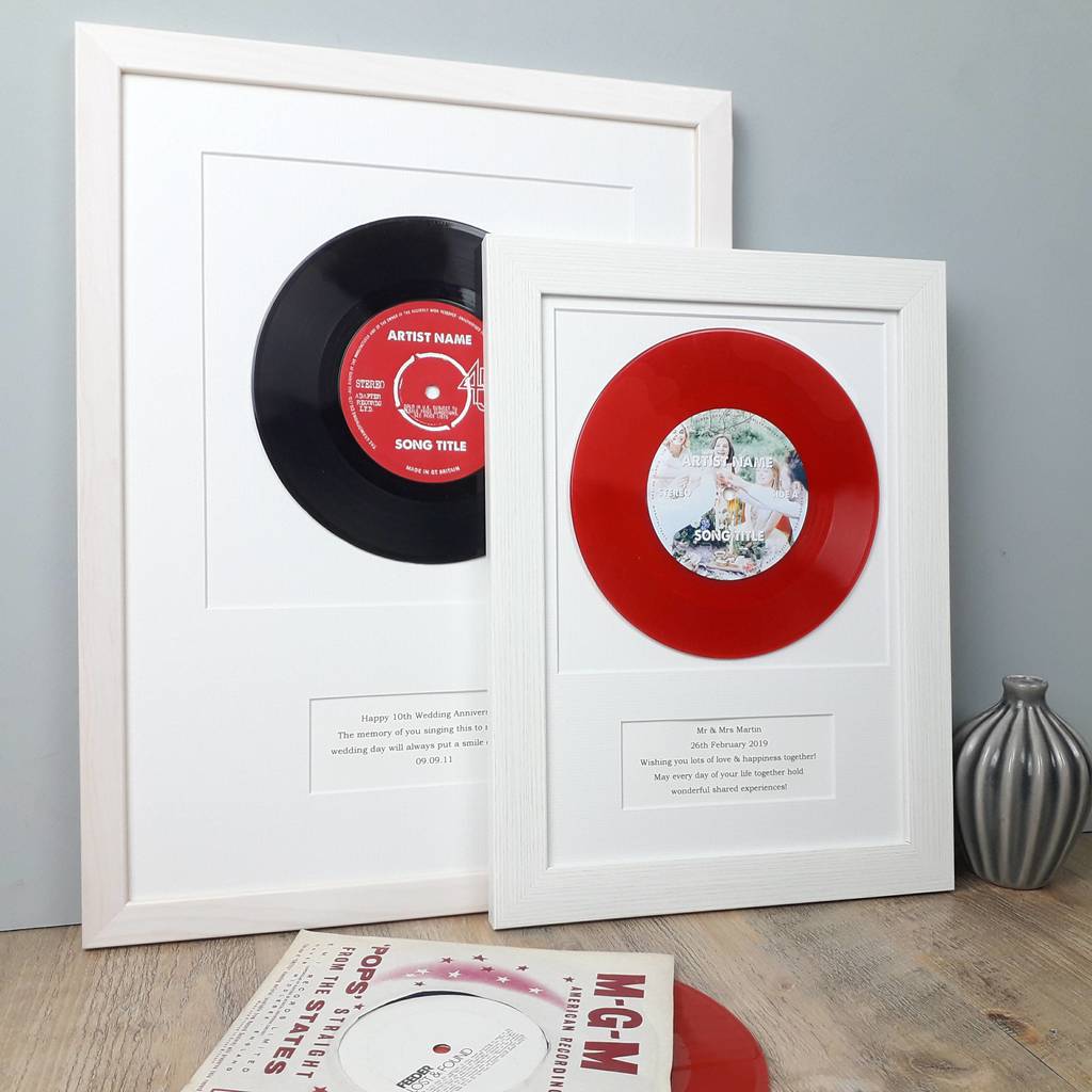Personalised Framed Vinyl Record Song By Vinyl Village