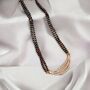 Indian Half Moon Zircon Mangalsutra Beads Necklace, thumbnail 5 of 6