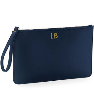 Personalised Monogram Faux Leather Flat Pouch, 8 of 12