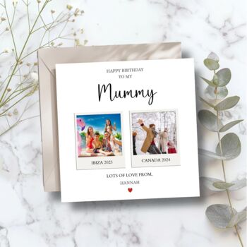 Mummy Photo Birthday Card, Mum Birthday Card From Daughter Or Son, 2 of 4