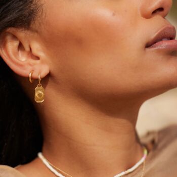 Ignis Creole 18k Gold Plate Hoop Earrings, 3 of 4