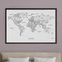 Personalised White Pinboard World Map, thumbnail 6 of 12