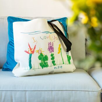 Mummy's Bag Set Personalised With A Child's Drawing, 3 of 4