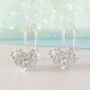 Silver Mesh Heart Drop Earrings, thumbnail 5 of 11