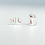 Sterling Silver Cat And Fish Stud Earrings, thumbnail 2 of 5