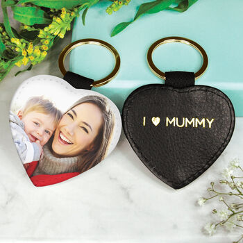 Personalised Mum Photo Heart Keyring, 2 of 4