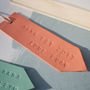 Personalised Coral Or Mint Leather Book Mark, thumbnail 3 of 5