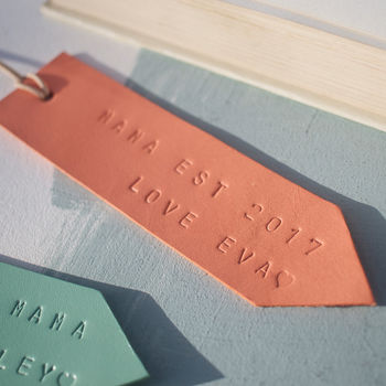 Personalised Coral Or Mint Leather Book Mark, 3 of 5