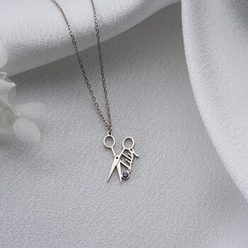 'A Snip Above' Personalised Stylist Necklace, 3 of 11