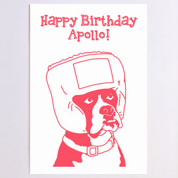 Personalised Boxer Birthday Card, 4 of 6