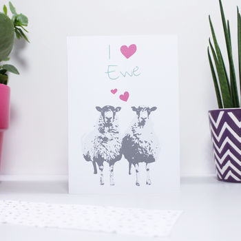 'I Love You/Ewe' Sheep Valentine's Day Card, 4 of 4