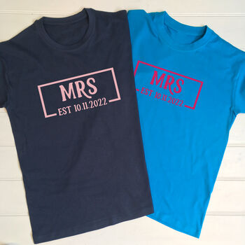 Personalised Mr And Mrs Established T Shirt Set, 2 of 7