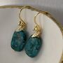 Chinese Turquoise And Gold Leaf Earrings, thumbnail 1 of 7