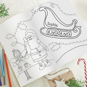 Personalised Christmas Fairy Colouring Book, 5 of 8