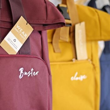 Personalised Kids Sustainable Roll Top Backpack, 4 of 6