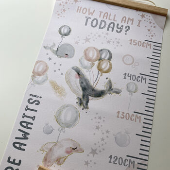 Personalised Pastel Whale Fun Height Chart, 2 of 6