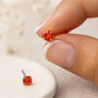 Sterling Silver Ruby Micro Stud Earrings – 3mm, thumbnail 1 of 5