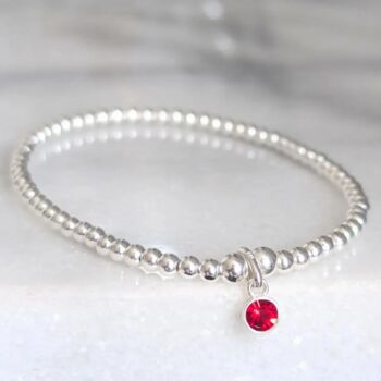 Sterling Silver July Birthstone Bracelet, 3 of 6