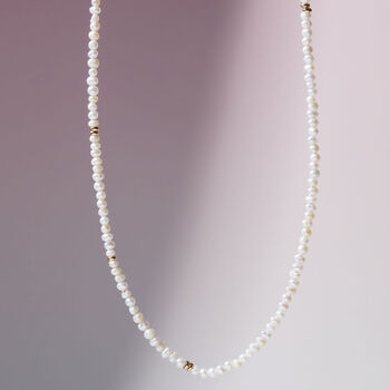 Seed Pearl Necklace 18ct Gold Plated, 2 of 5