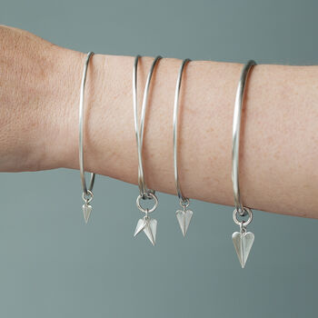 Aphrodite Double Bangle And Double Heart Charms, 2 of 2
