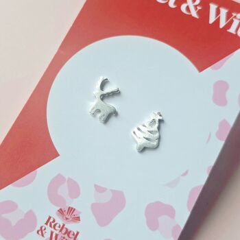 Christmas Tree And Reindeer Stud Earrings, 3 of 4