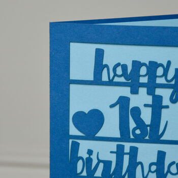 Personalised Papercut 1st Birthday Card, 5 of 7
