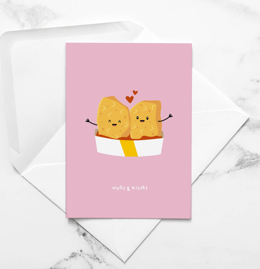 Nugs And Kisses Greeting Card, 1 of 2