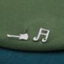 Mismatched Electric Guitar And Music Note Stud Earrings In Sterling Silver, thumbnail 3 of 10