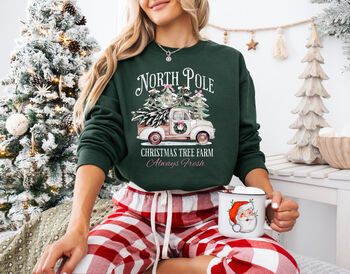 North Pole Christmas Tree Farm Sweatshirt, 8 of 12