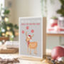 Cute Christmas Cheer Deer Festive Poem Greeting Card, thumbnail 1 of 4