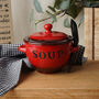 Red Ceramic Soup Bowl With Spoon And Gift Box, thumbnail 2 of 5