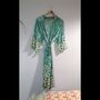 Malachite Kimono Dressing Gown ~ Mosaic Print Robe, thumbnail 4 of 7