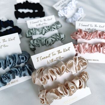 I Cannot Tie The Knot Without You Bridesmaid Scrunchies Champagne, 2 of 3