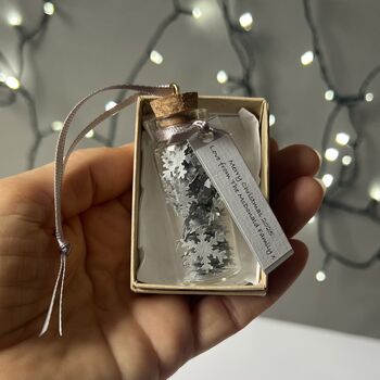 Miniature Silver Snowflakes Personalised Christmas Decoration, 2 of 11
