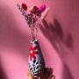 Set Of Three Cow Print Hand Painted Stem Vases, thumbnail 3 of 7