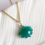 Green Onyx Crystal Fan Necklace, thumbnail 2 of 6