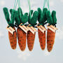 Set Of Five Felt Carrot Decorations, thumbnail 11 of 11
