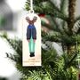 Personalised Winter Reindeer Christmas Decoration, thumbnail 1 of 3