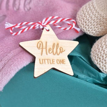 Personalised Dusty Pink Bunny Comforter And Booties Gift, 6 of 9