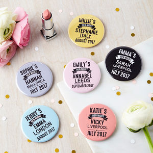 Personalised Hen Night Badge Set By Tillie Mint Loves Personalised Hen Night Badge Set By Tillie Mint Loves Notonthehighstreet