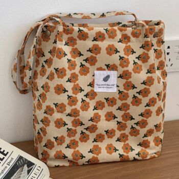 Cow Pattern Large Corduroy Bag Irregular Gradient Printing Colour, 3 of 9